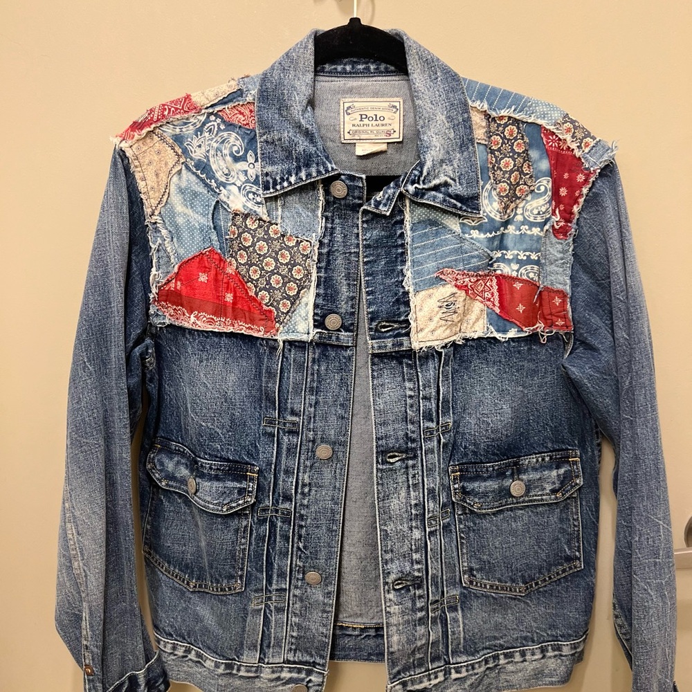 Vintage Ralph Lauren Classic Denim Paisley Pattern Jacket